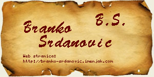 Branko Srdanović vizit kartica
